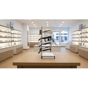 Ahşap Gözlük Standı 4'lü Altın / Gümüş Şeritli