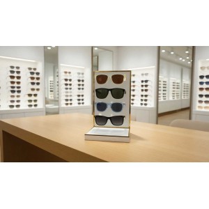 Ahşap Gözlük Standı 4'lü Altın / Gümüş Şeritli