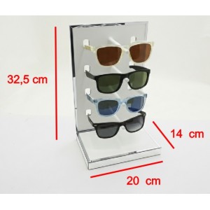 Ahşap Gözlük Standı 4'lü Altın / Gümüş Şeritli