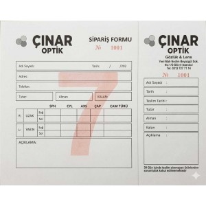 Sipariş Formu Baskılı 14x20cm 2,000 Ad.