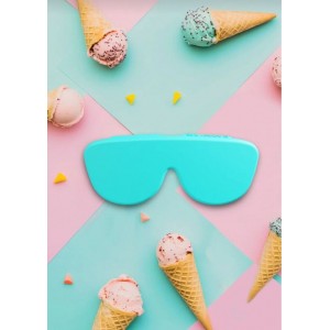 Katlanabilir Silikon Gözlük Kılıfı Turkuaz Mavi 1 Ad.