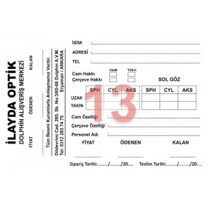 Sipariş Formu Baskılı 14x20cm 2,000 Ad.