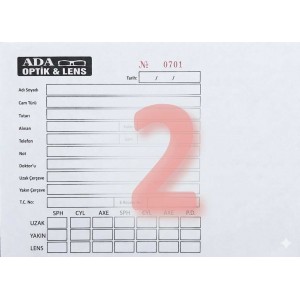 Sipariş Formu Baskılı 14x20cm 2,000 Ad.